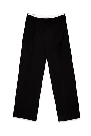 Black Pantalon de costume épais taille basse