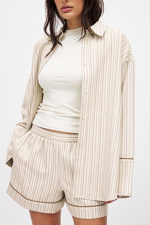 Stripe Wide Mid Waist Shorts