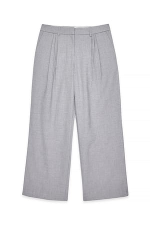 Mid Grey weite Anzughose mit mittlerer Taille
