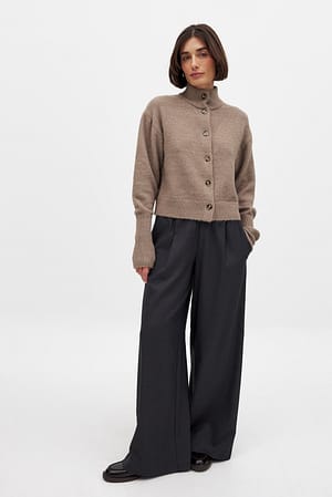Wide Mid Waist Trousers