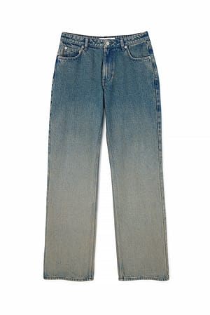 Vintage Wash Vaskeægte, brede jeans med mellemhøj talje