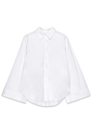 White Baumwollhemd mit weiten Ärmeln