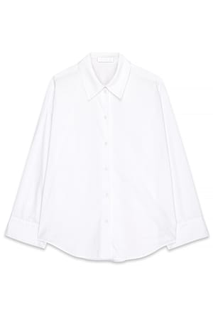 White Oversized bomuldsskjorte