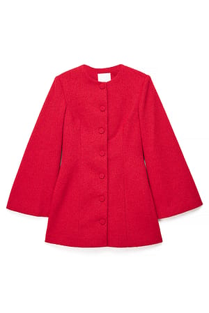 Red Blazerkleid aus Twill mit weiten Ärmeln