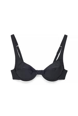 Black Top de bikini con tirantes anchos