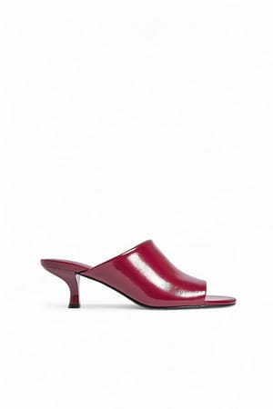 Burgundy Mules med brede stropper