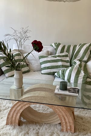 Green Wide Stripe Bedding Single