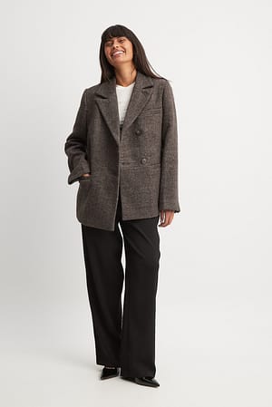 Chaqueta tipo americana oversize con mezcla de lana
