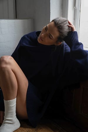 Sweater i uld med rullekrave