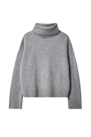 Dark Grey Wool Turtle Neck Sweater