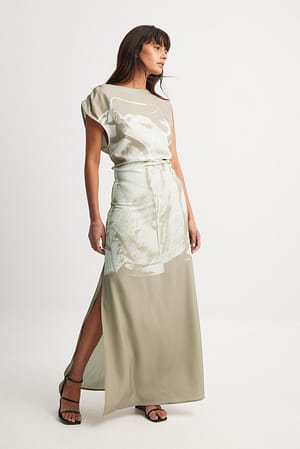 Gewebtes Maxikleid mit drapiertem Detail
