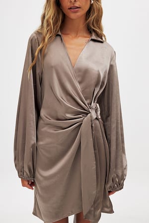 Wrap Satin Mini Dress
