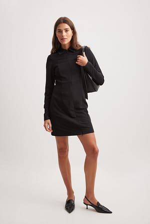 Black Minikleid mit Reißverschluss
