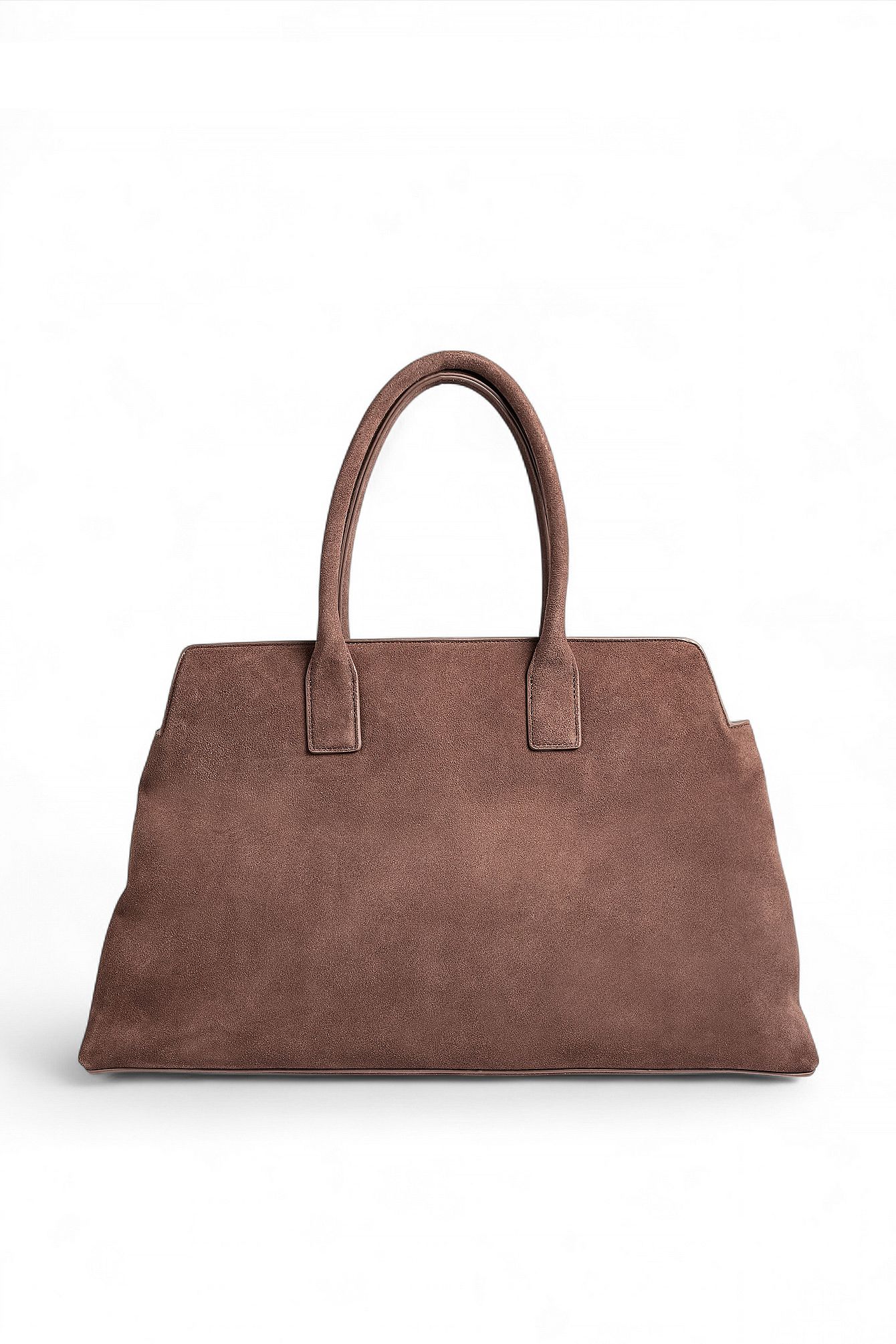 Brown Big Suede Tote Bag