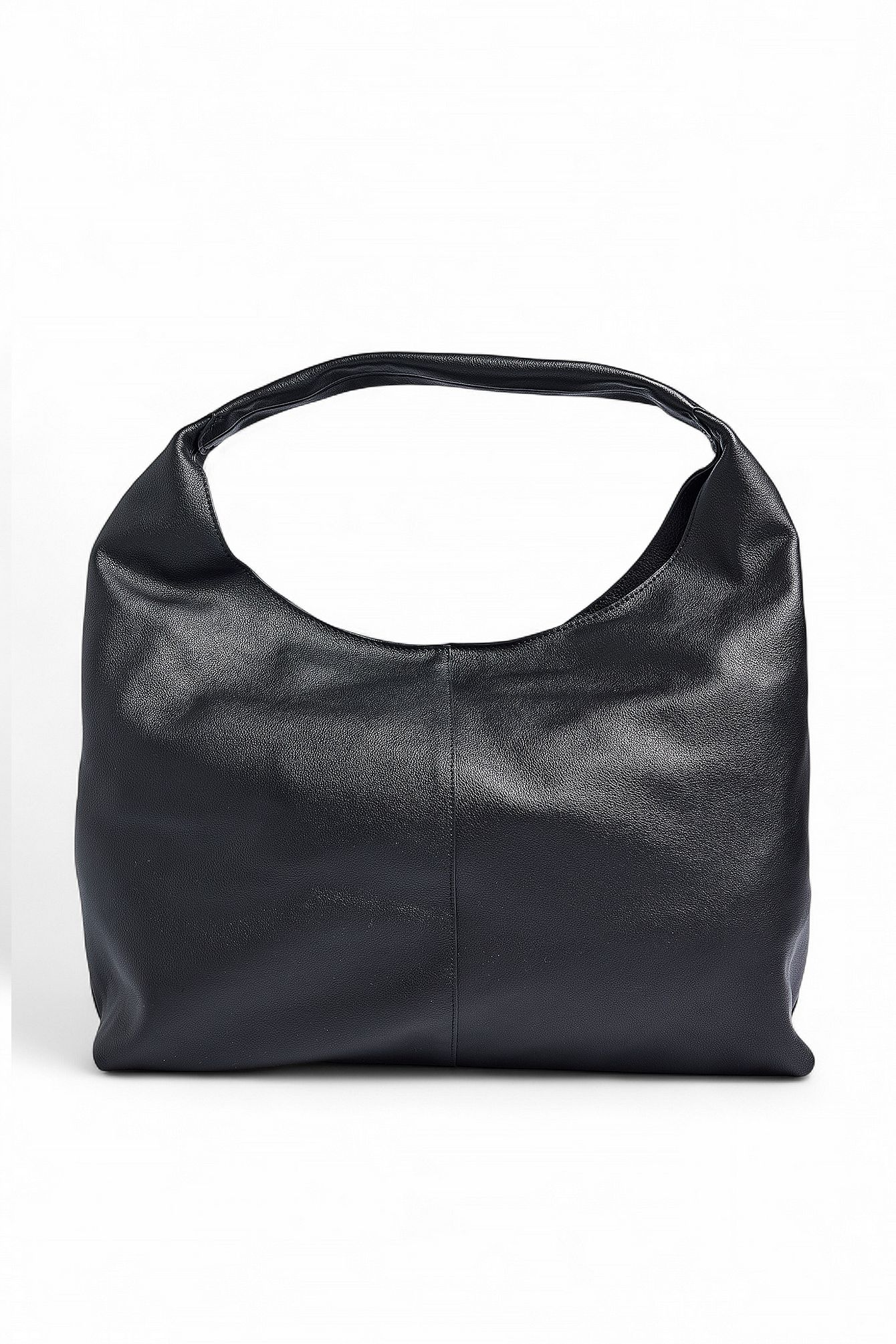 Black Triangle Leather Tote Bag