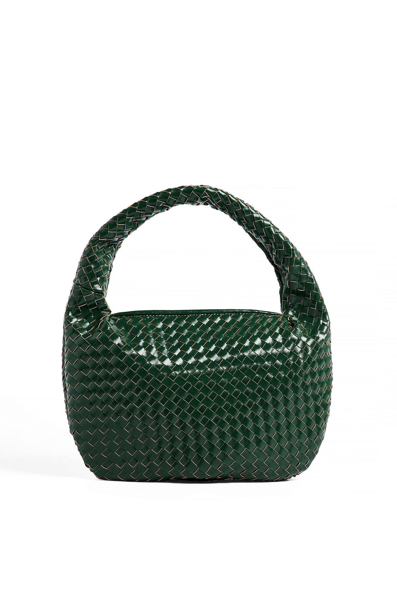 Jade Woven Rounded Shoulder Bag