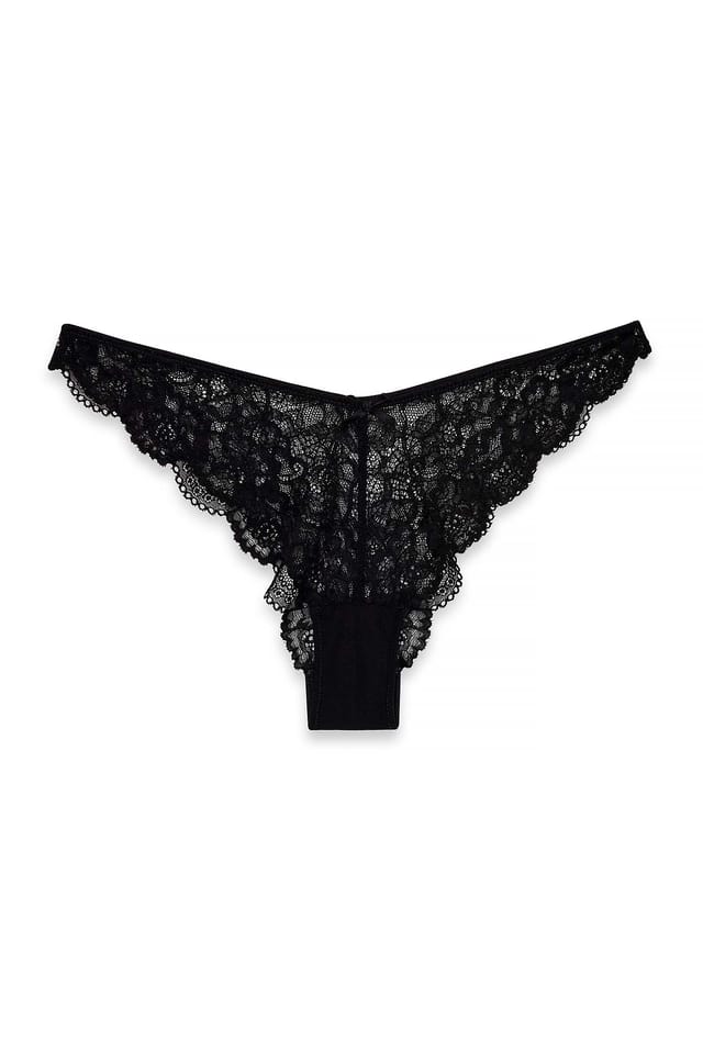 Black/Burgundy 2-Pack V-shape Brazilian Panty