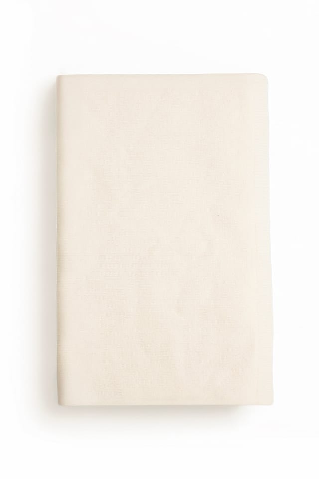 White Wool Knitted Scarf