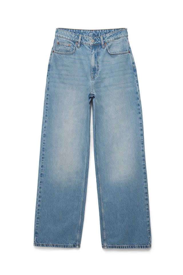 Light Blue Alley hoge wijde jeans met hoge taille