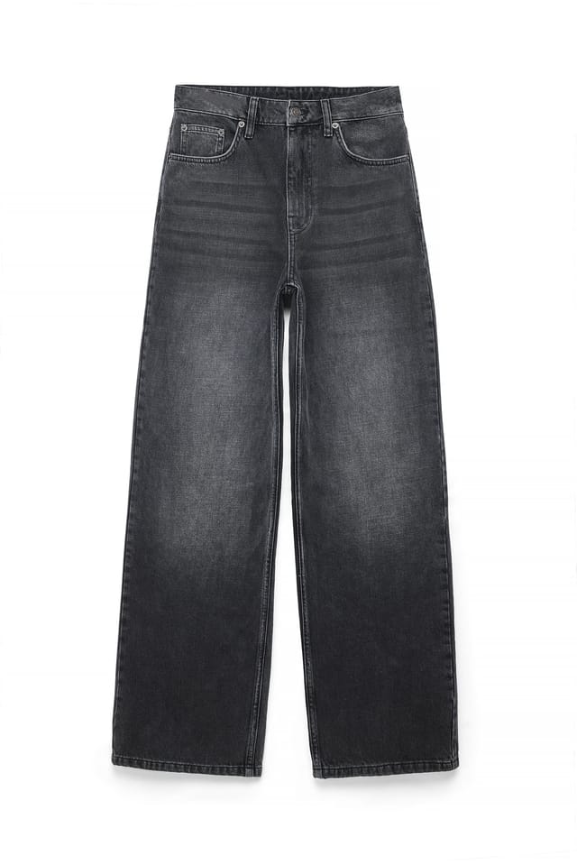 Dark Grey Alley hoge wijde jeans met hoge taille