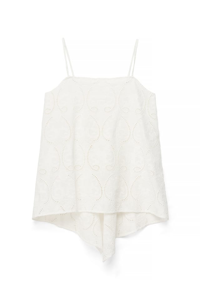 White Top con detalle bordado y espalda abierta