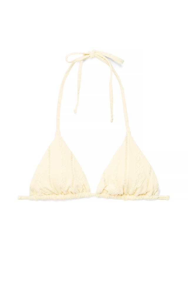 Light Yellow Anglaise trekantbikinitopp
