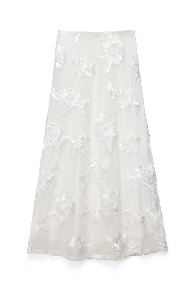 Offwhite Applique Maxi Skirt