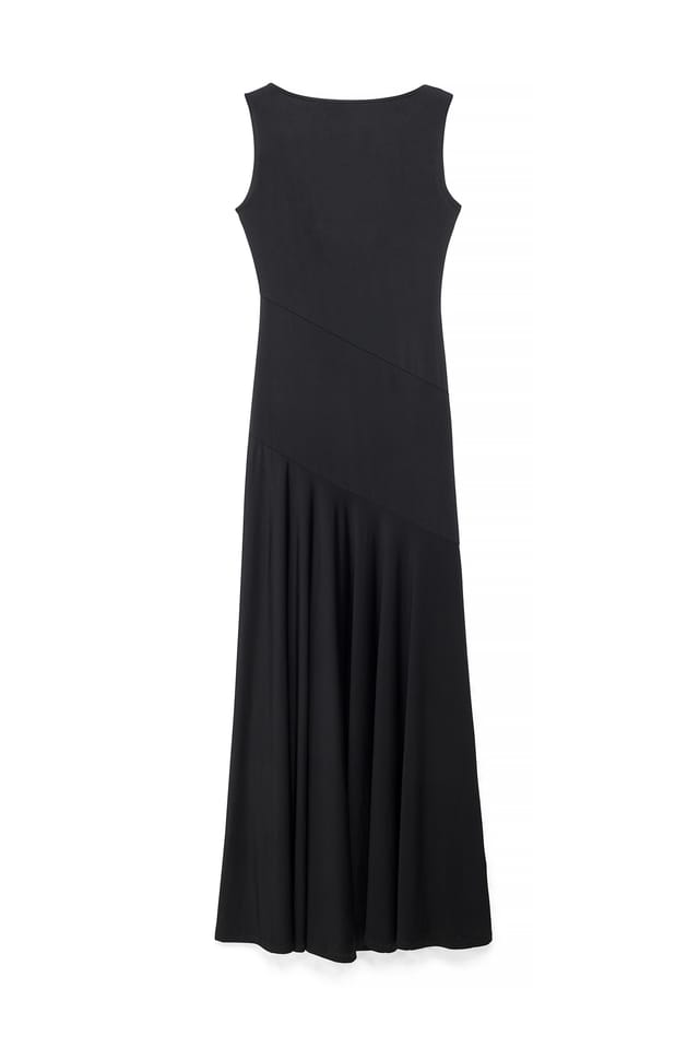 Black Asymmetric Maxi Dress
