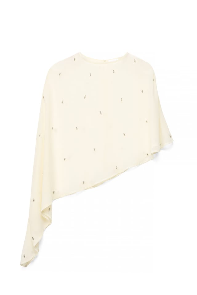 Yellow Asymmetric Rhinestone Top