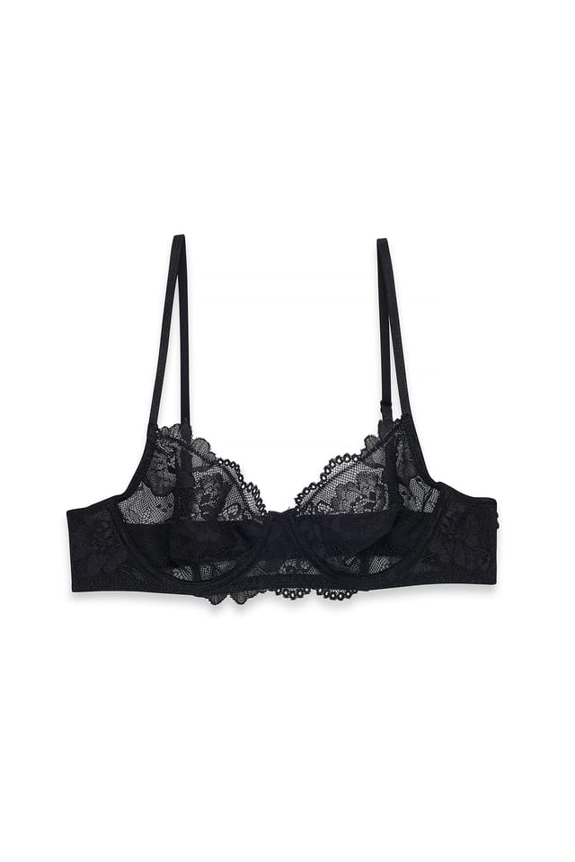 Black Soutien-gorge balconnet en dentelle