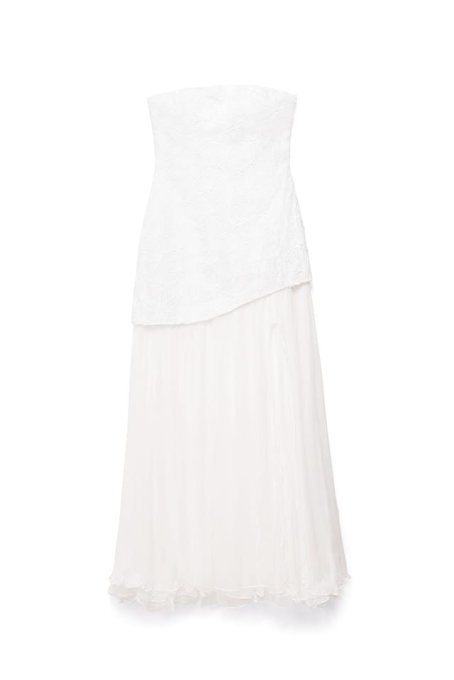 White Maxiklänning med bandeau