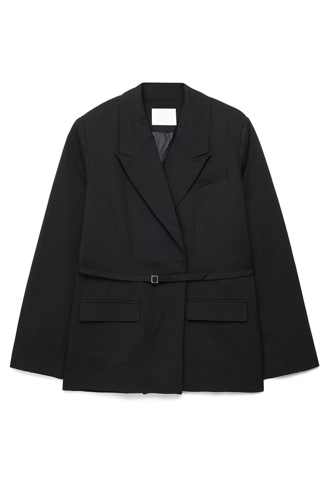 Black Belted Regular Blazer
