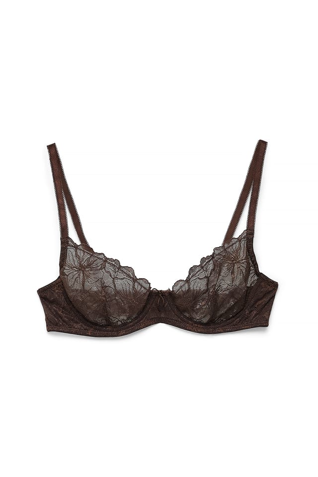 Brown Soutien-gorge à armatures avec nœud