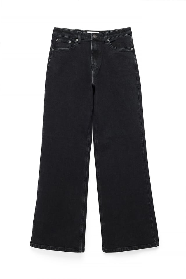 Washed Black Bridge uitlopende jeans met hoge taille
