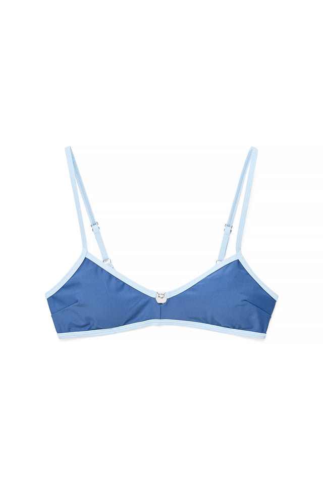 Blue Bikinitopp med spennedetaljer
