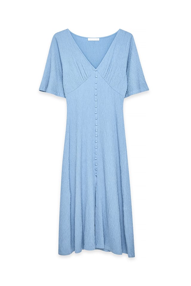 Blue Midikleid mit Knopfdetail