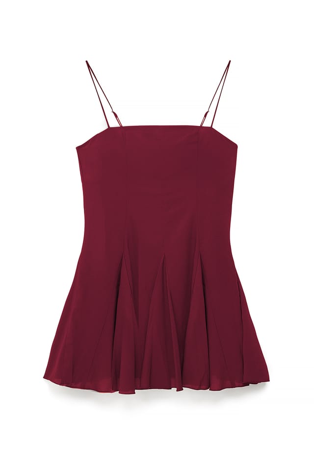 Deep Red Chiffon Scarf Mini Dress