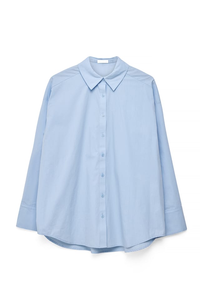 Light Blue Cotton Blend Shirt