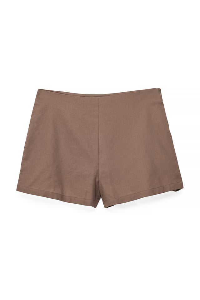 Brown Minishorts i bomull