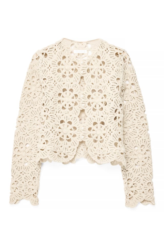 Beige Hheeklet cardigan med knapper