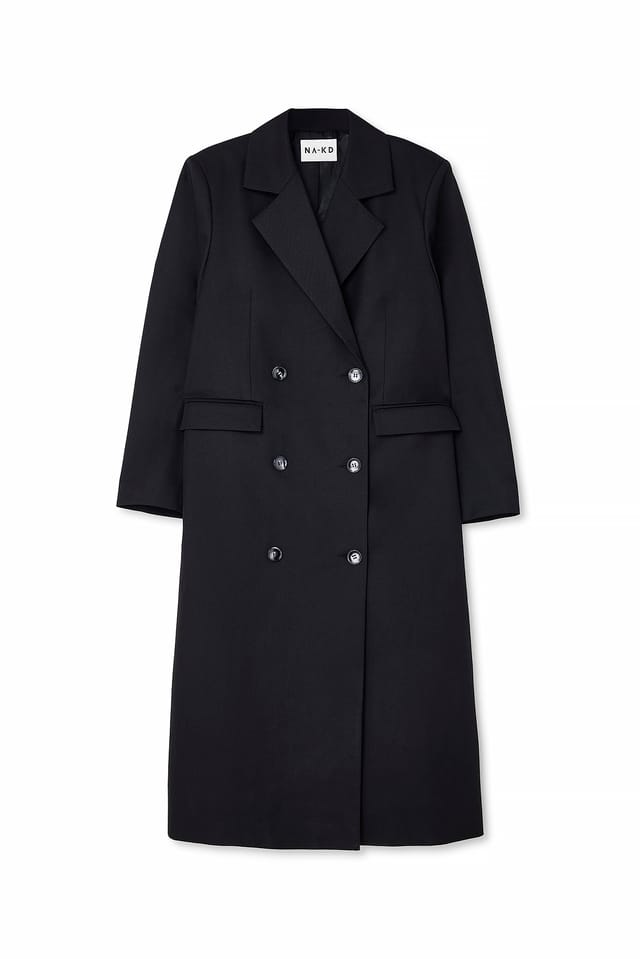 Black Double Breasted Trenchcoat