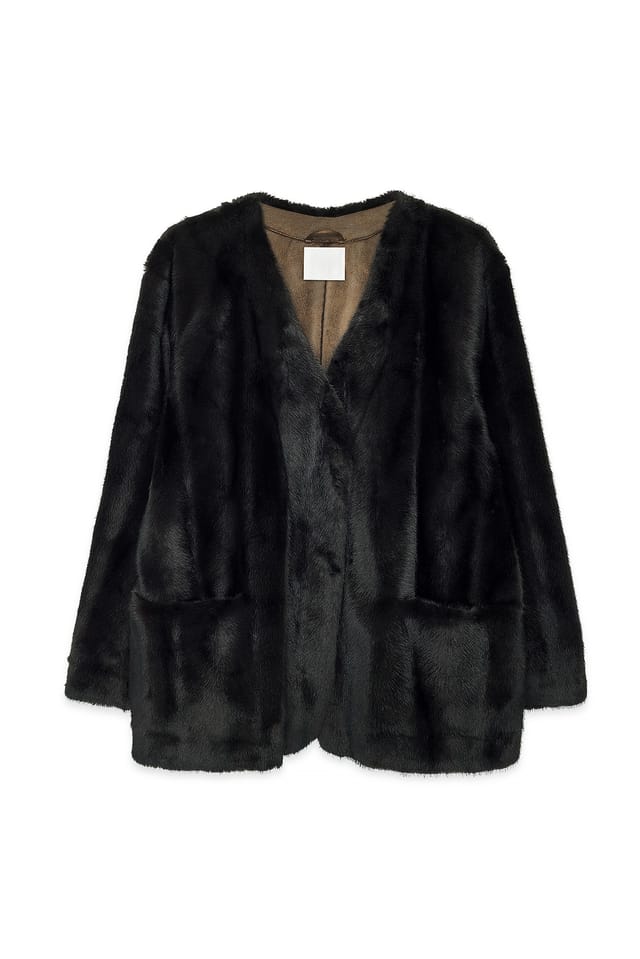 Dark Brown Faux Fur Jacket