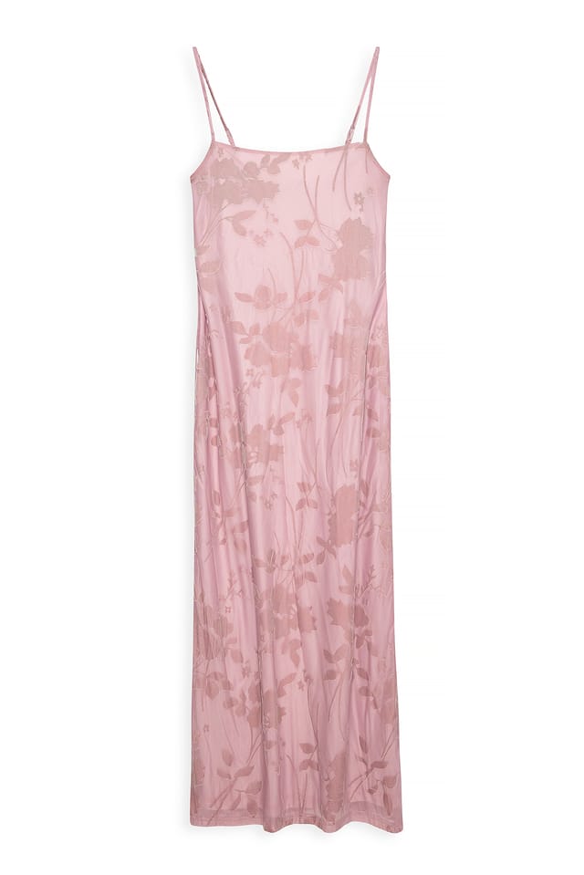 Dusty Pink Maxikleid mit Blumendruck