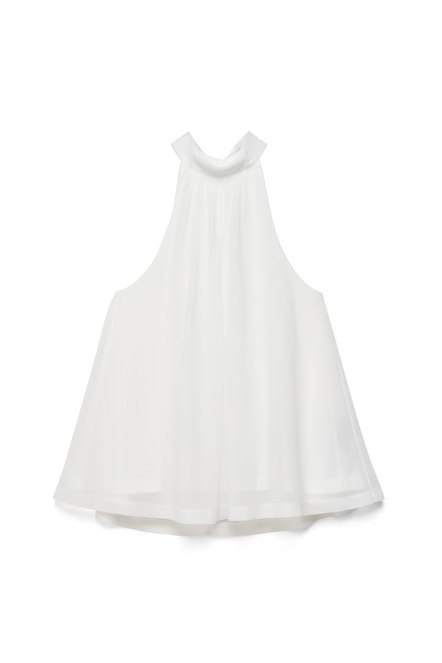 Offwhite Flowy Collar Top
