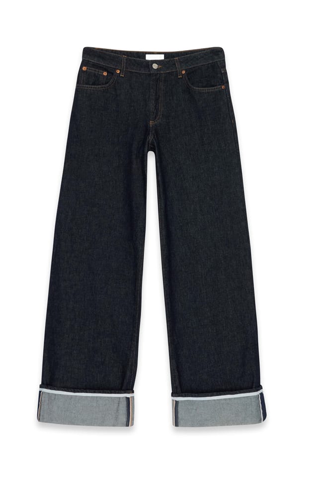 Rinse Wash Lösa jeans med uppvikt nederkant
