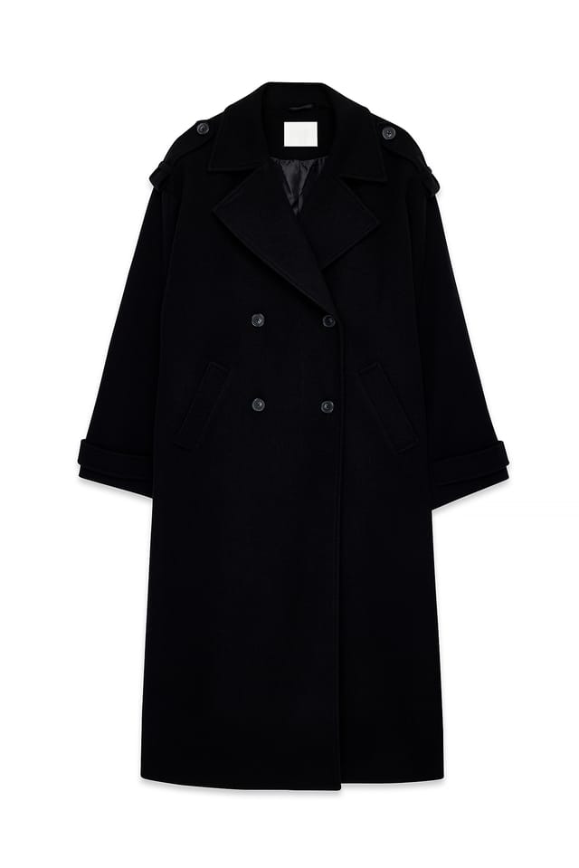 Black Heavy Oversized Trenchcoat