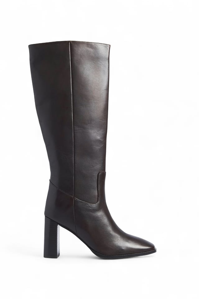 Brown Kniehohe Lederstiefel