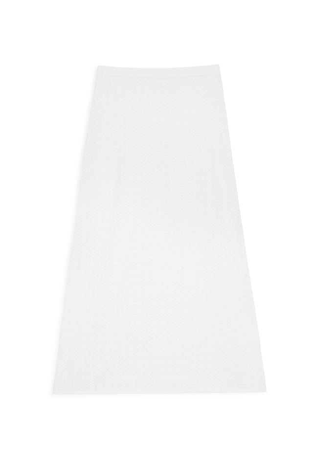 White gehäkelter Strick-Midirock