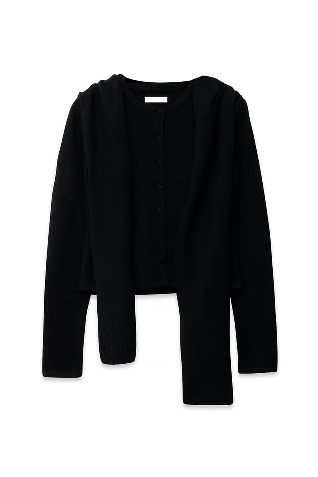 Black Strickjacke mit Schaldetail