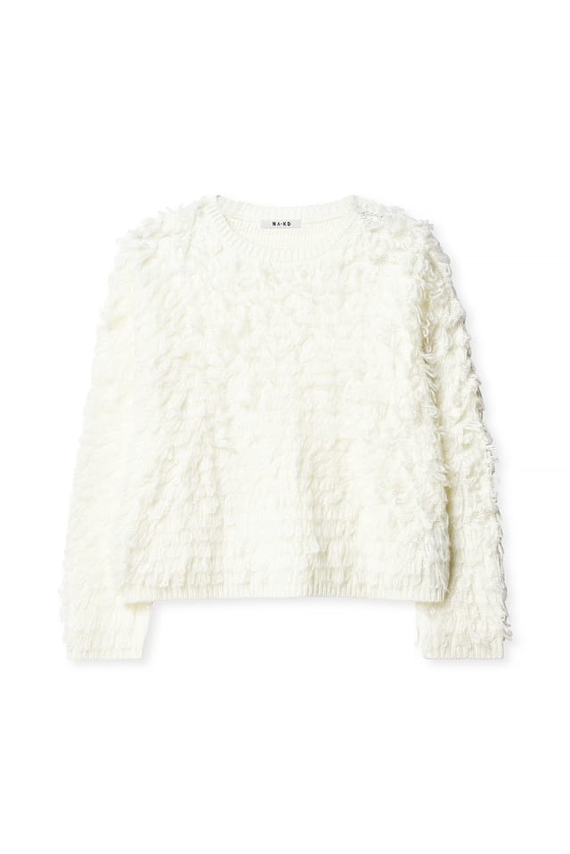 Offwhite Stickad tröja